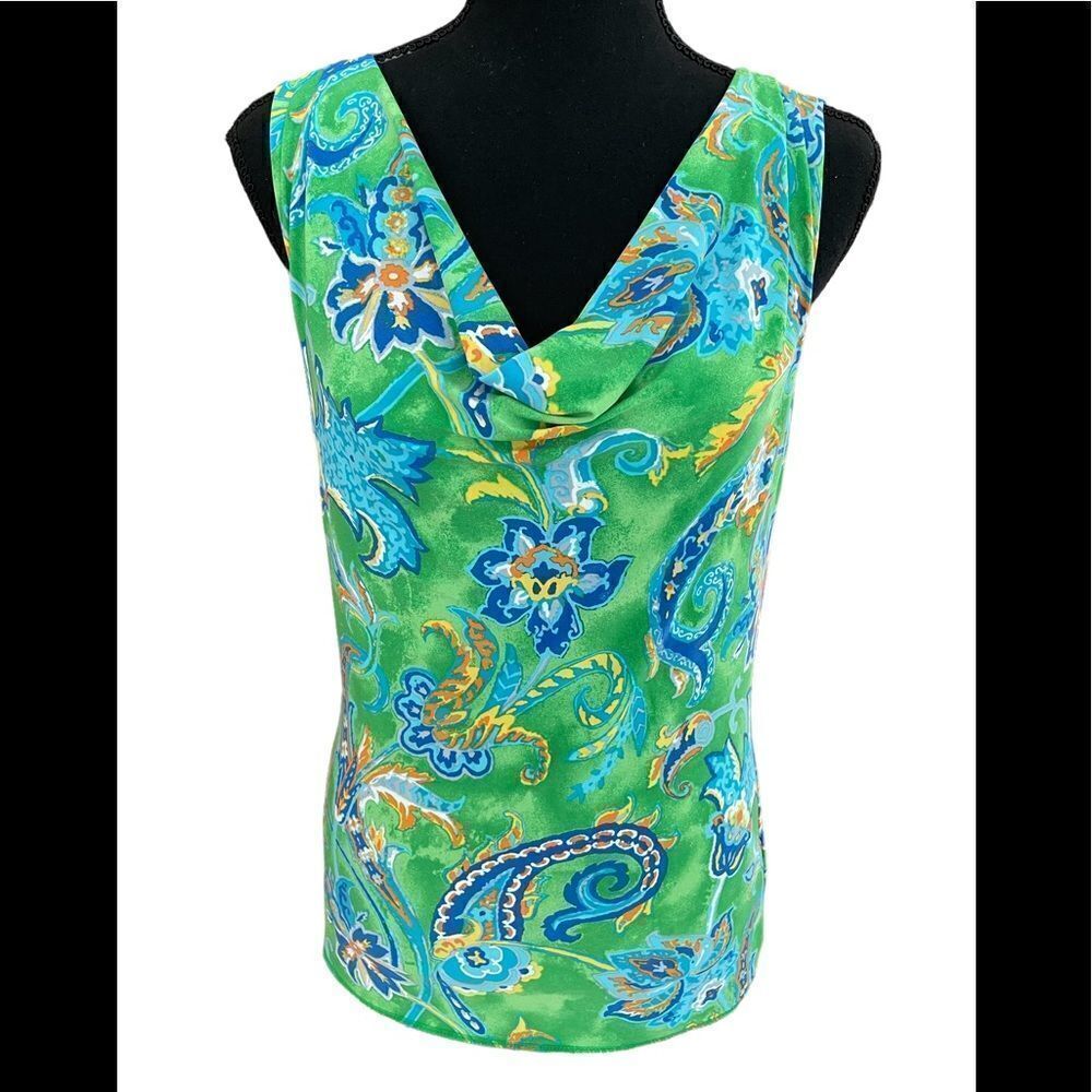LAUREN Ralph Lauren sleeveless soft drape neck top, size Small